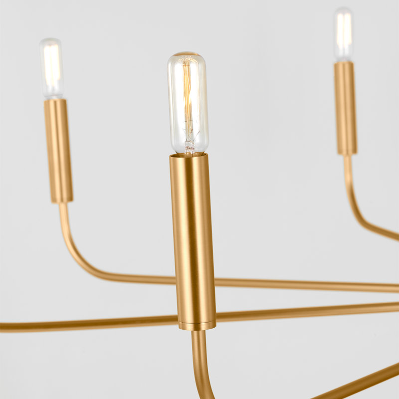 Brianna Wide Chandelier, Burnished Brass