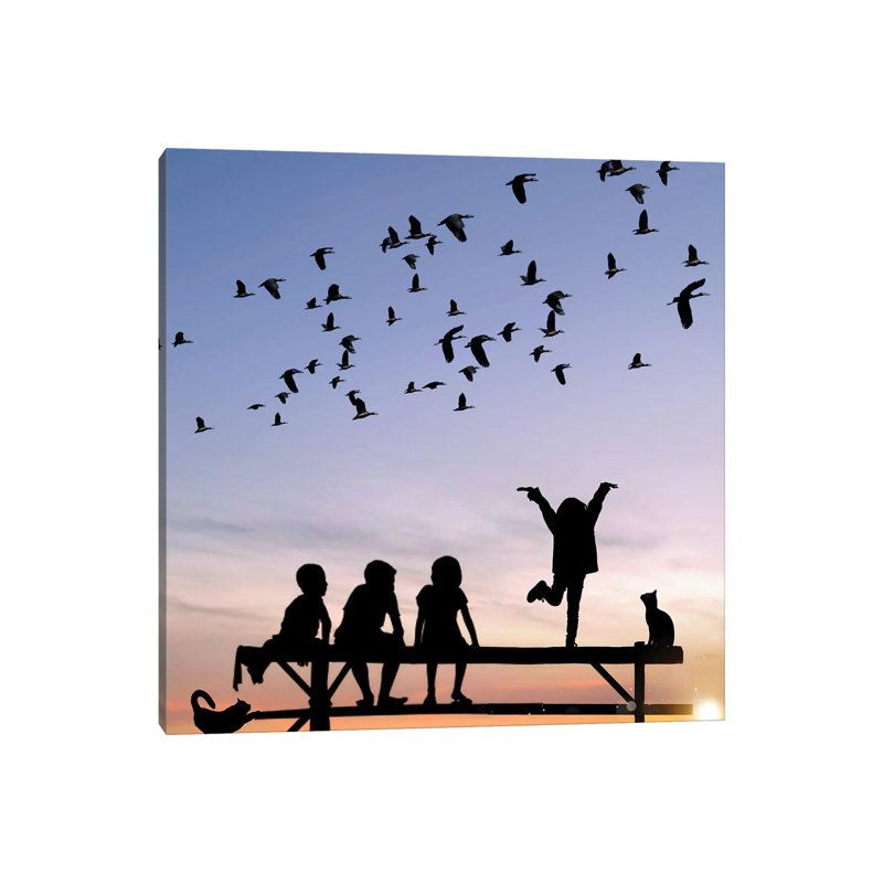 Happy Kids by Abdullah Evindar - Wrapped Canvas Print, 30.48 cm H x 30.48 cm W