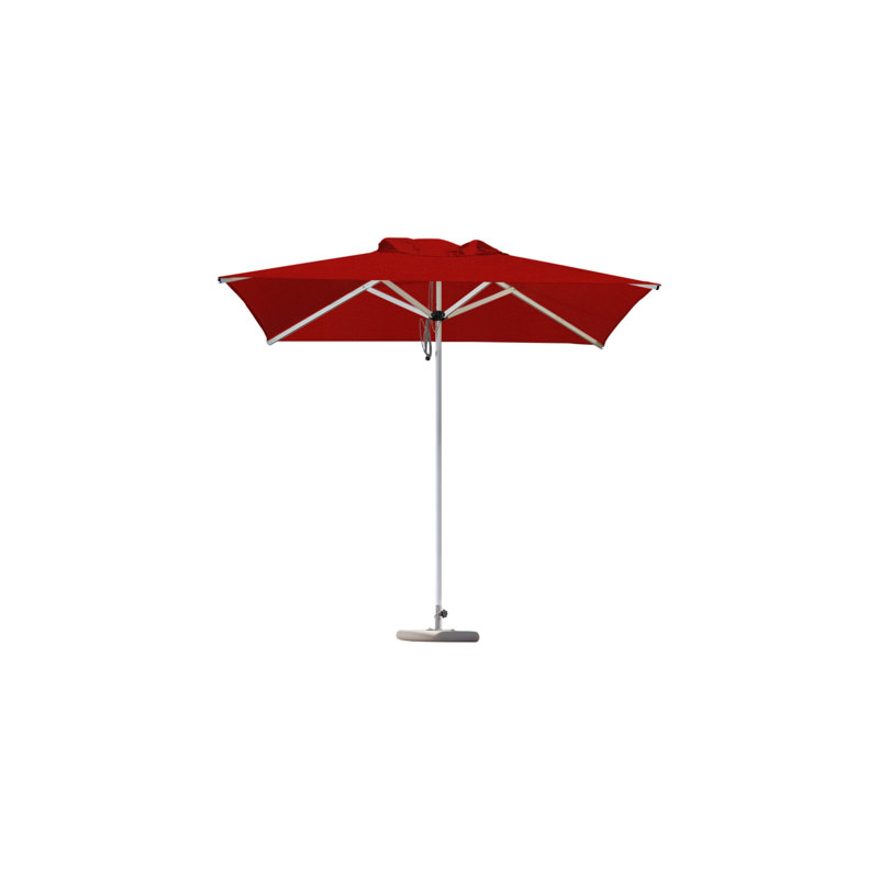 Mistral Square Market Umbrella, CBS + 2" Galvanized Tube, Logo Red, 8'3"