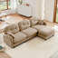 Canapé modulaire en forme de L avec repose-pieds Cloud, tissu en chenille doux, dossier rembourré en mousse à haute densité-118034412-133880041