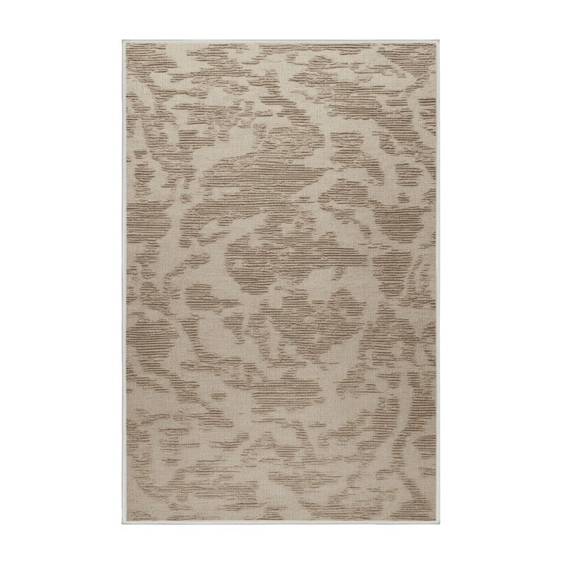 Tapis beige lavable à la machine, Rectangle 4pi x 6 pi