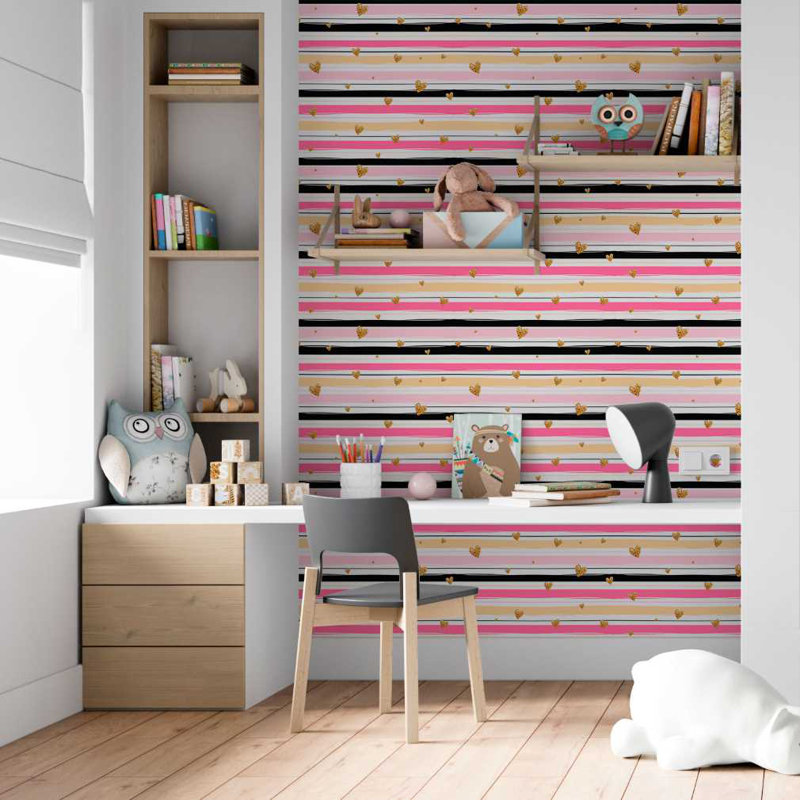 Rouleau de papier peint adhésif L 8,5 pi x l 24 po Lindy Hearts