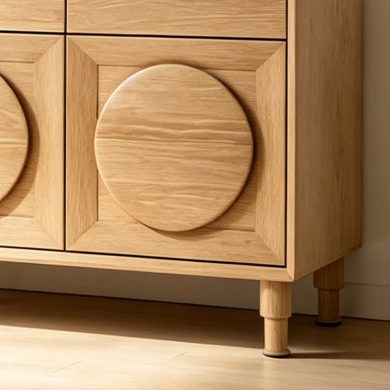 Buffet grande capacité de style rétro, 29.92" H x 75.98" W x 15.75" D, Burlywood