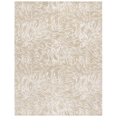 Abed Hand Tufted Wool/Cotton Floral Rug in Grey/Ivory