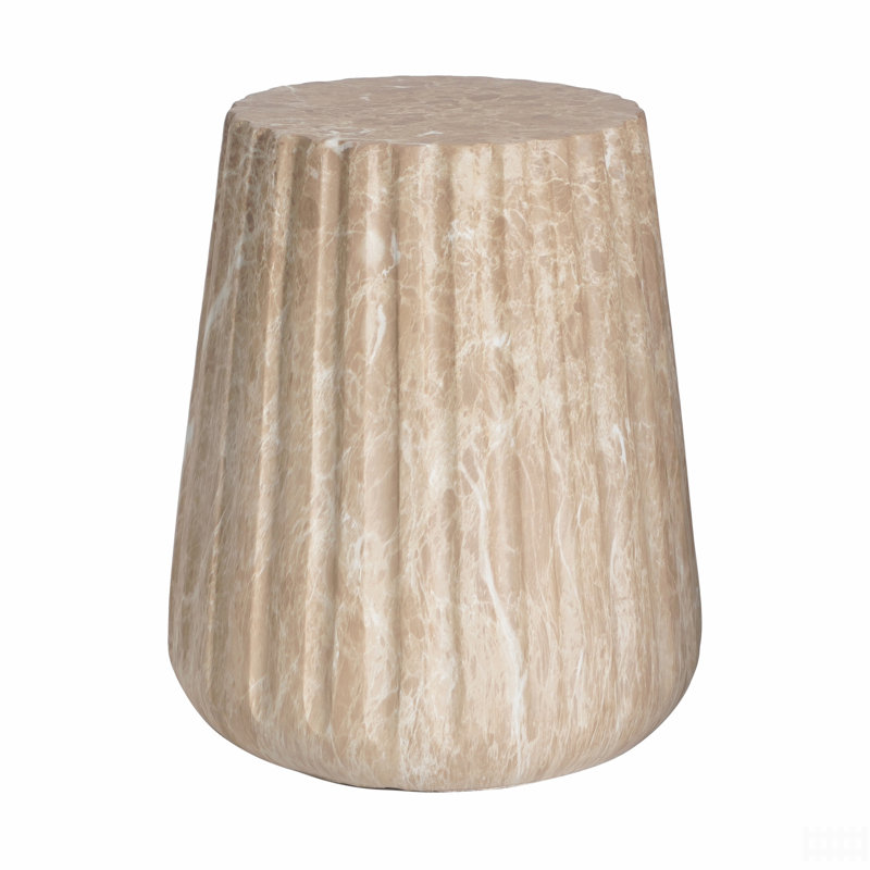 Outdoor Cleme Carved Side Table, Gold