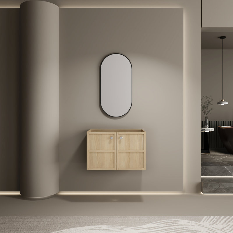 Meuble-lavabo de 30 po avec finition en contreplaqué de chêne, vaste espace de rangement élégant