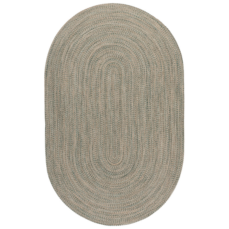 Braided Hand Loomed Performance Solid Color Indoor Indoor/Outdoor Area Rug, Oval 5' x 8'