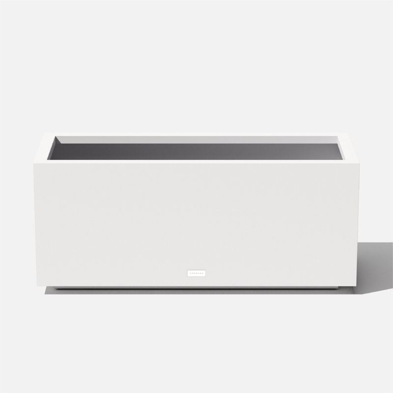 Metallic Series Handmade Metal Planter Box, 16.25" H x 42" W x 24" D, White
