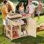 Table de préparation pour barbecue 44 po, table de travail en acier inoxydable avec armoire et tiroir