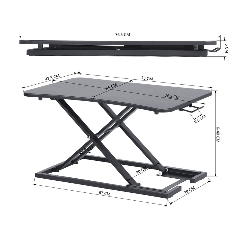Adjustable Metal Base Standing Desk Converter