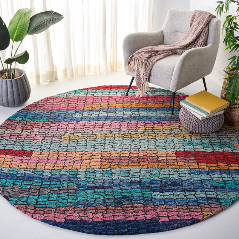 Slak Hand Tufted Wool Rug, Round 7'