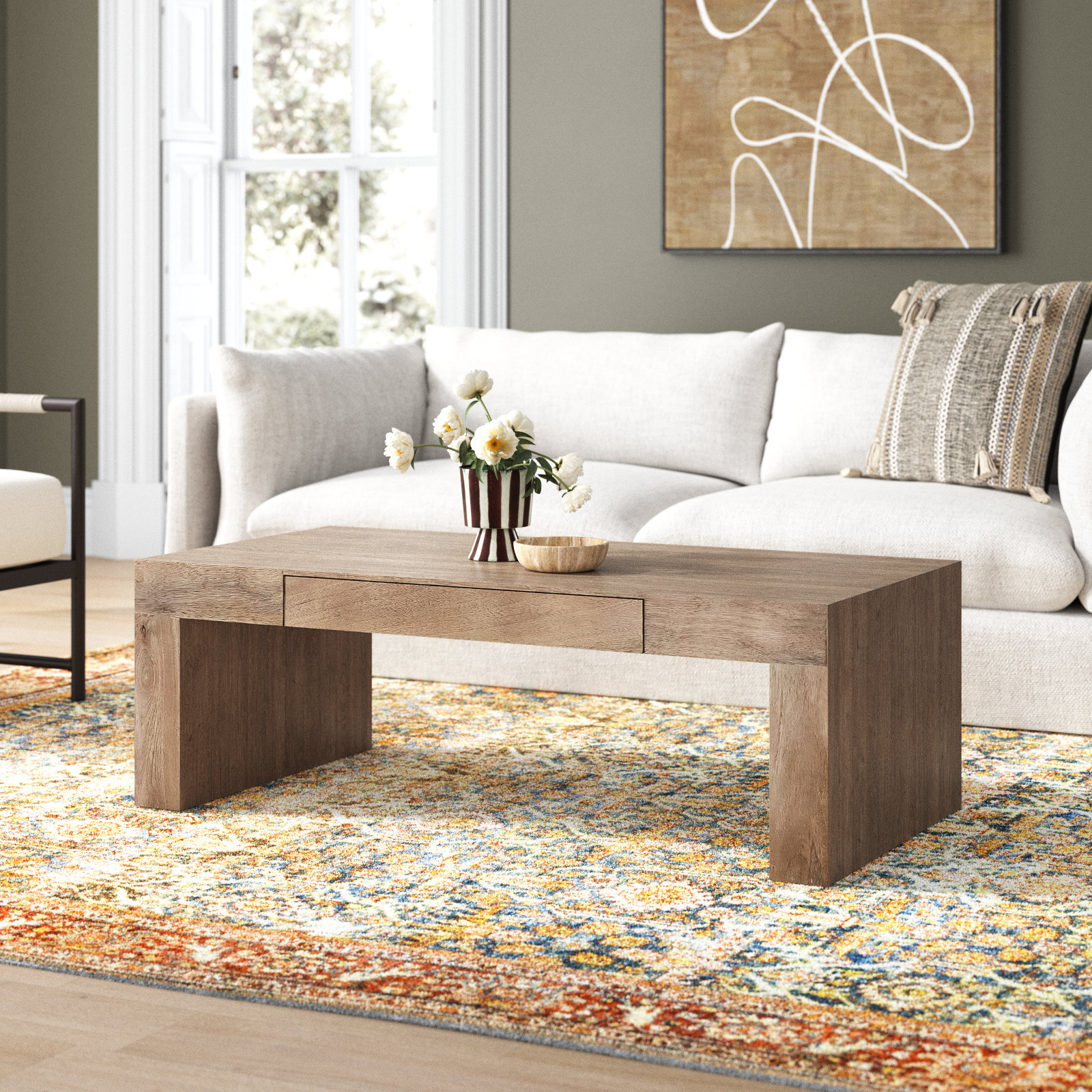 Sonora 48" Coffee Table, Light Oak