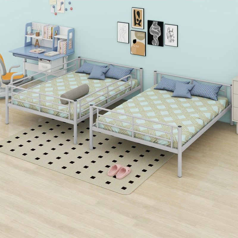 Splendora Kids Full Over Full Bunk Bed, Silver
