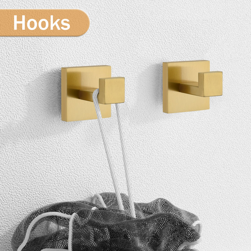 Ensemble de quincaillerie de salle de bain 5 pièces (ensemble de 5), Or brossé