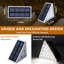 Triangular Solar LED Step Lights 4 Pack, IP67 Waterproof Cold White Outdoor Stair Lights, Auto On/Off Solar Powered Deck Lights for Garden Patio Fence Yard
