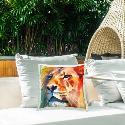 Coussin d'extérieur Fierce Lion Face