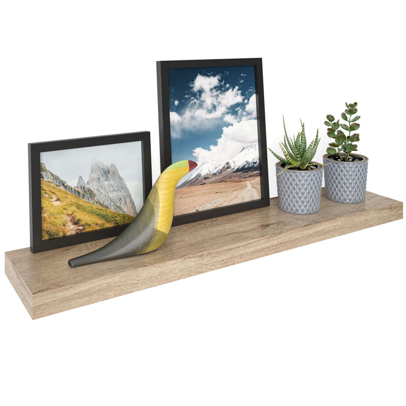Miami 36" W x 8" D Floating Shelf with Invisible Wall Mount Bracket, Brown