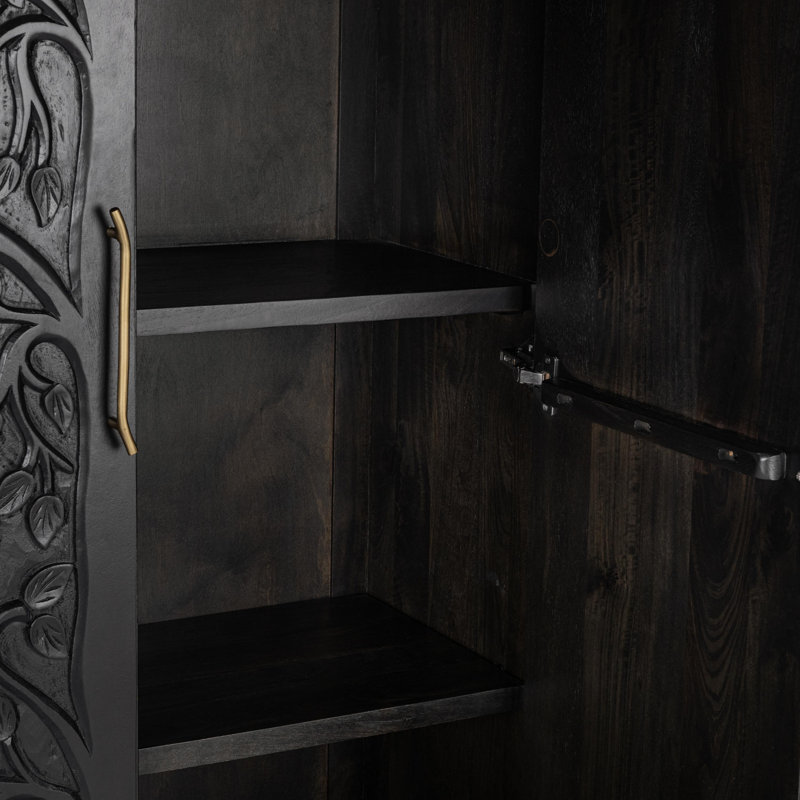 Albero Solid Wood Accent Cabinet, Black