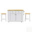 Îlot de cuisine avec 2 tabourets de bar, prise de courant et beaucoup de rangement, parfait pour les cuisines modernes et multifonctionnelles-129420079-129420078