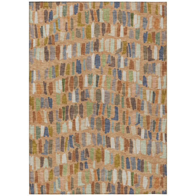 Machine Washable Indoor/Outdoor Kesler ACN2377 Stripes Rug, Rectangle 3' x 5'