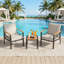 18.9” Black Square Side Havey-Duty Metal Outdoor Patio End Table
