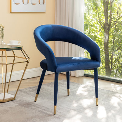 Chaise rembourrée en velours Sina