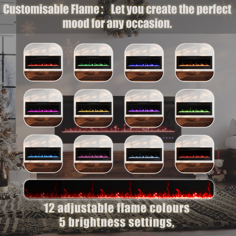 Metro Lane 127cm W Black Electric Fireplace