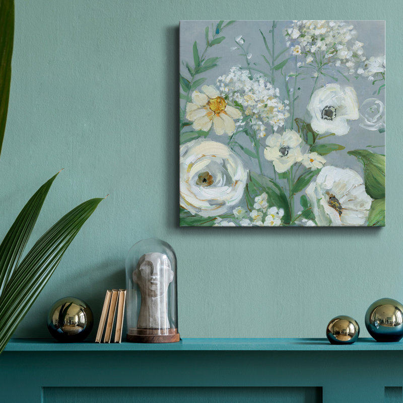 Painterly Garden I - Reproduction d'art sur toile tendue, 10'' H x 10'' W x 1.5'' D