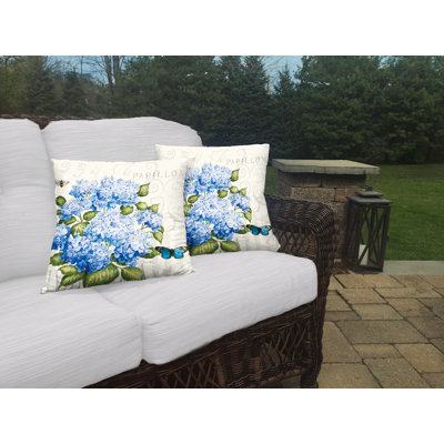 Coussin intérieur / extérieur Papillon Hydrangea