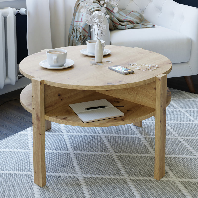 Tobago Coffee Table with Storage, Brown Wood
