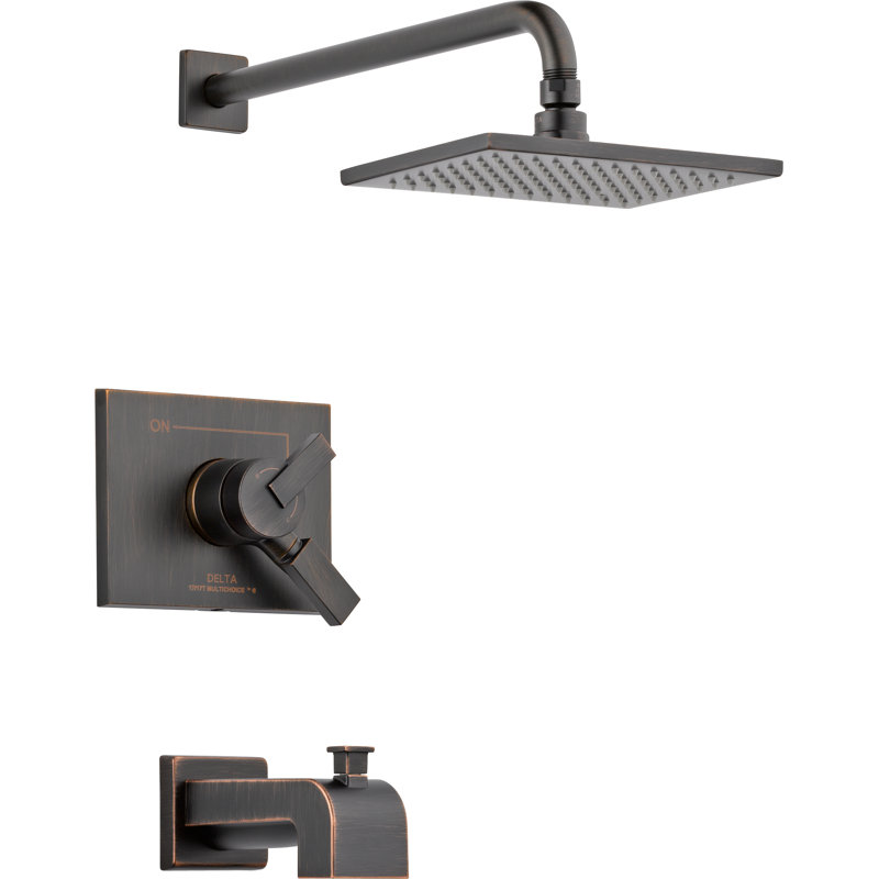 Robinet de baignoire et douche à pression équilibrée Vero avec technologie H2Okinetic, Bronze vénitien