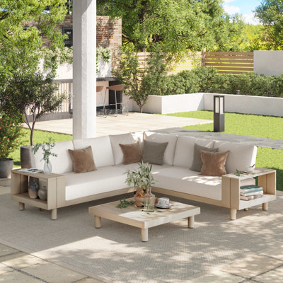 Ensemble de conversation modulaire avec coussins 4 pièces Eucalyptus