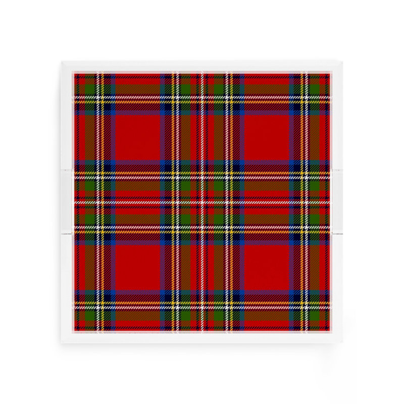 Plateau décoratif carré en acrylique rouge Christmas Tartan, L 12 po x P 12 po x H 2 po