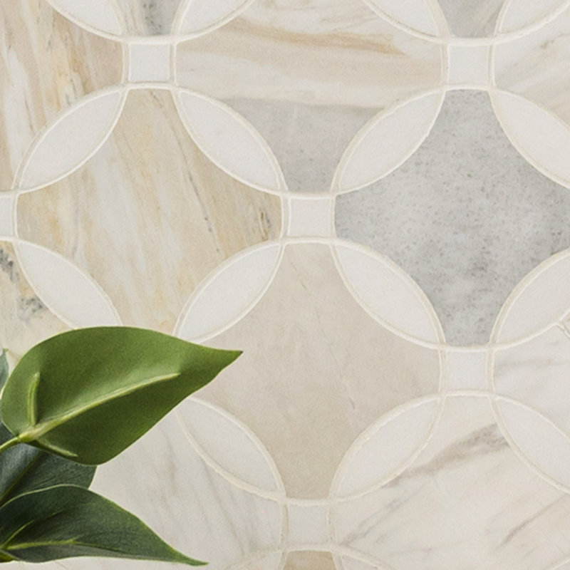 Selene Oro Camira 10 in. x 10 in. Polished Marble Mosaic Floor and Wall Tile
