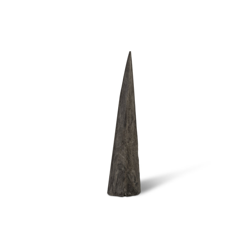Large Gray Wood Shark Tooth Sculpture