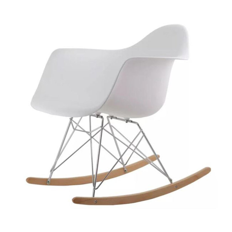 Chaise berçante en plastique moulé Arabia, Blanc