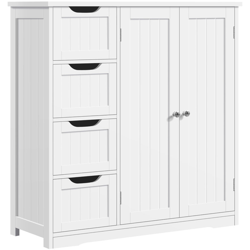 Armoire de rangement pour salle de bain, armoire de rangement latérale, Blanc