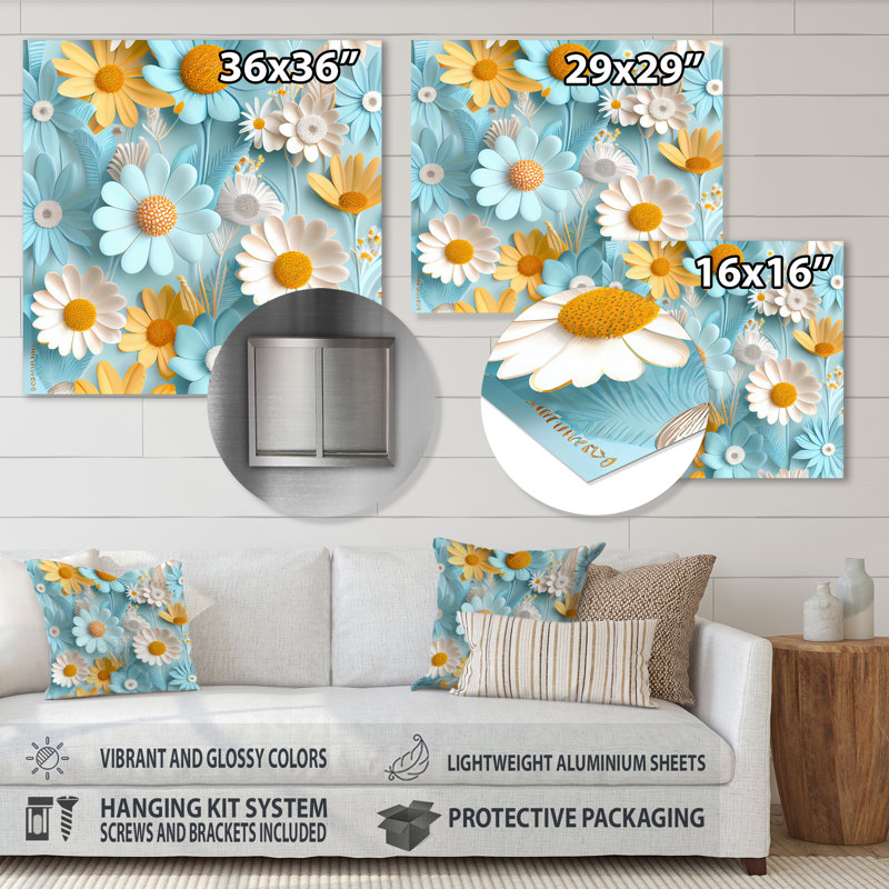 Plants & Flowers Wall Decor on Metal, 16" H x 16" W x 1" D