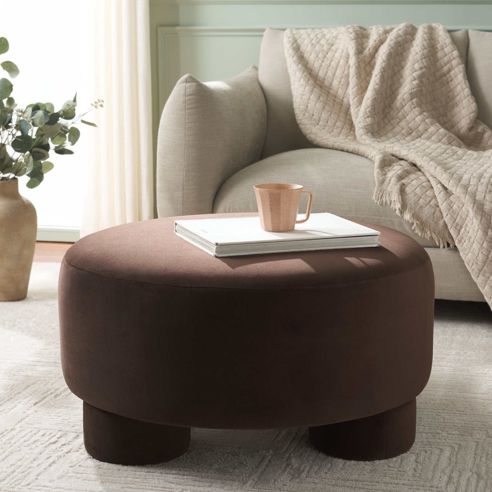 Josie 30" Ottoman, Chocolate