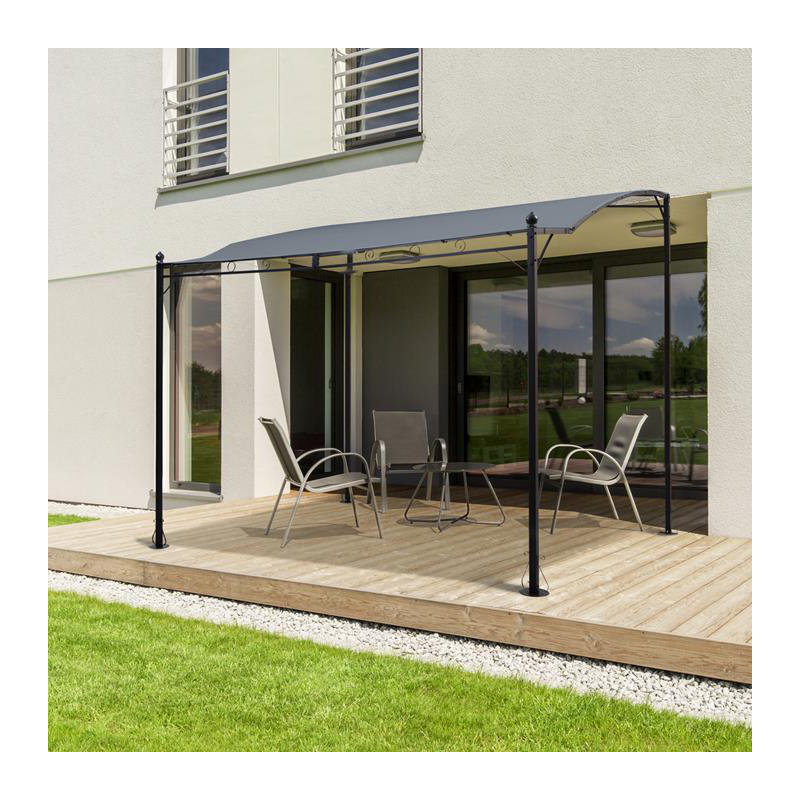 Blumfeldt Allure 0.5m x 2m Metal Pergola, Grey