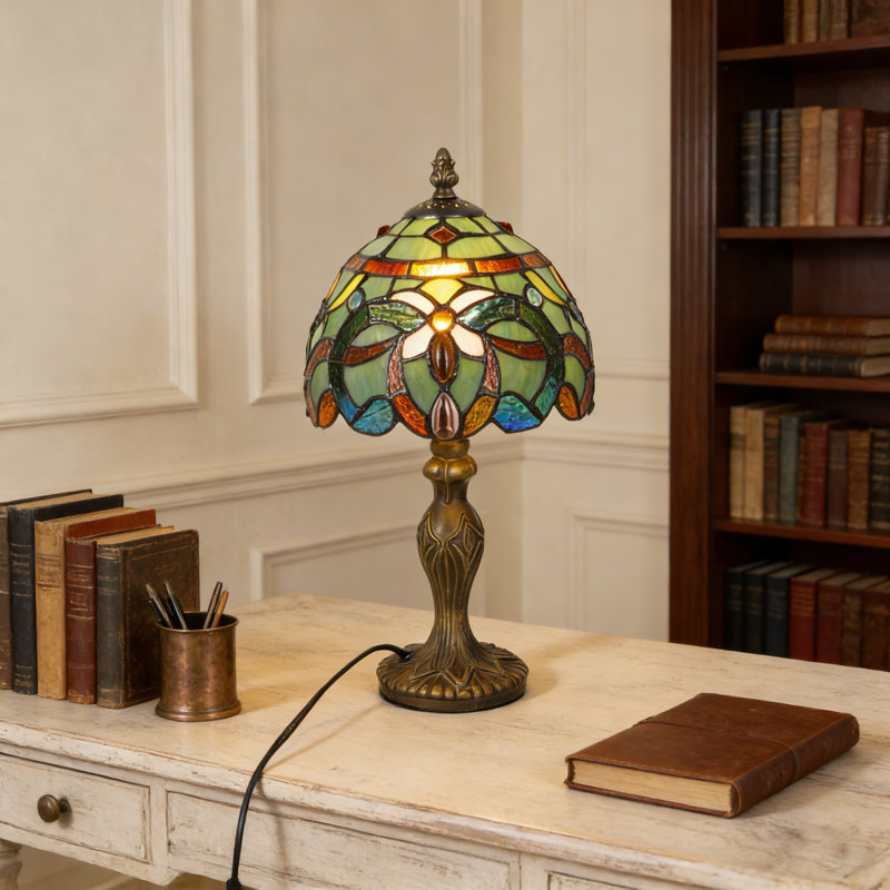 14.7"h Tiffany Style Baroque Table Lamp With Bulb