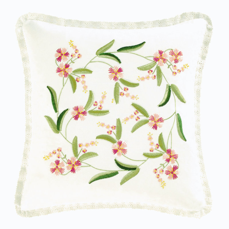 Primavera Embroidered Throw Pillow