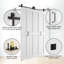 Portes de grange coulissantes pliantes en bois double 84 po avec quincaillerie d'installation 84 po-99014091