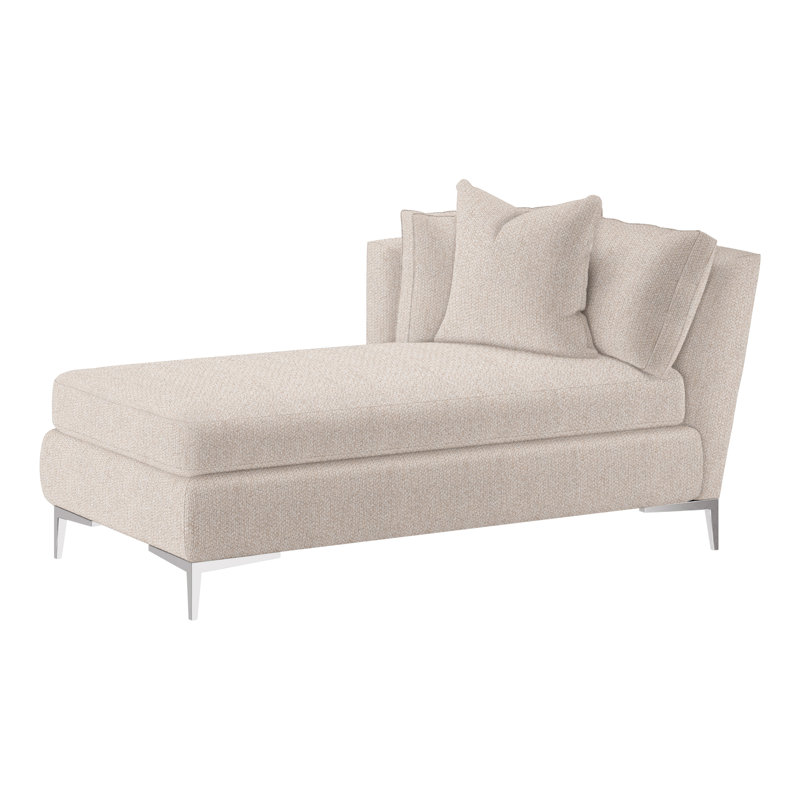 Aiden Chaise Lounge, Polished Stainless, Left Hand Facing, Perigold Improve Stucco