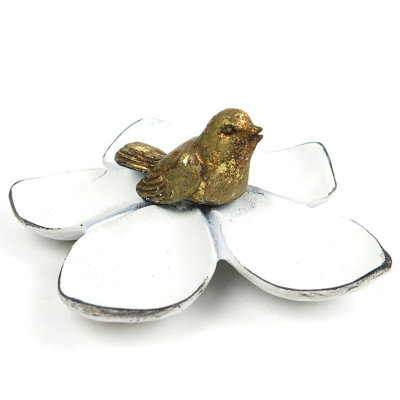Plat à trinket d’accessoires à fleurs étain