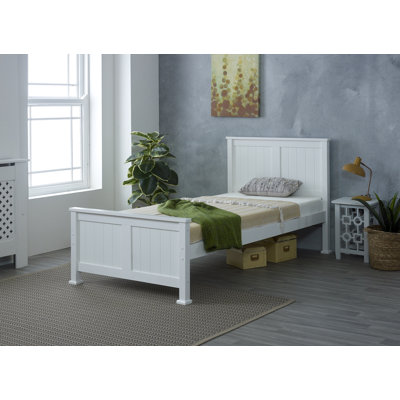 Madrid White Wooden Cavedon Bed Frame