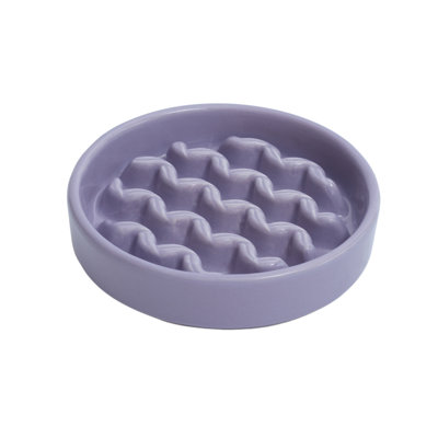 PEHOM Macaroni Slow Feeder Dog Bowl - Purple - Small