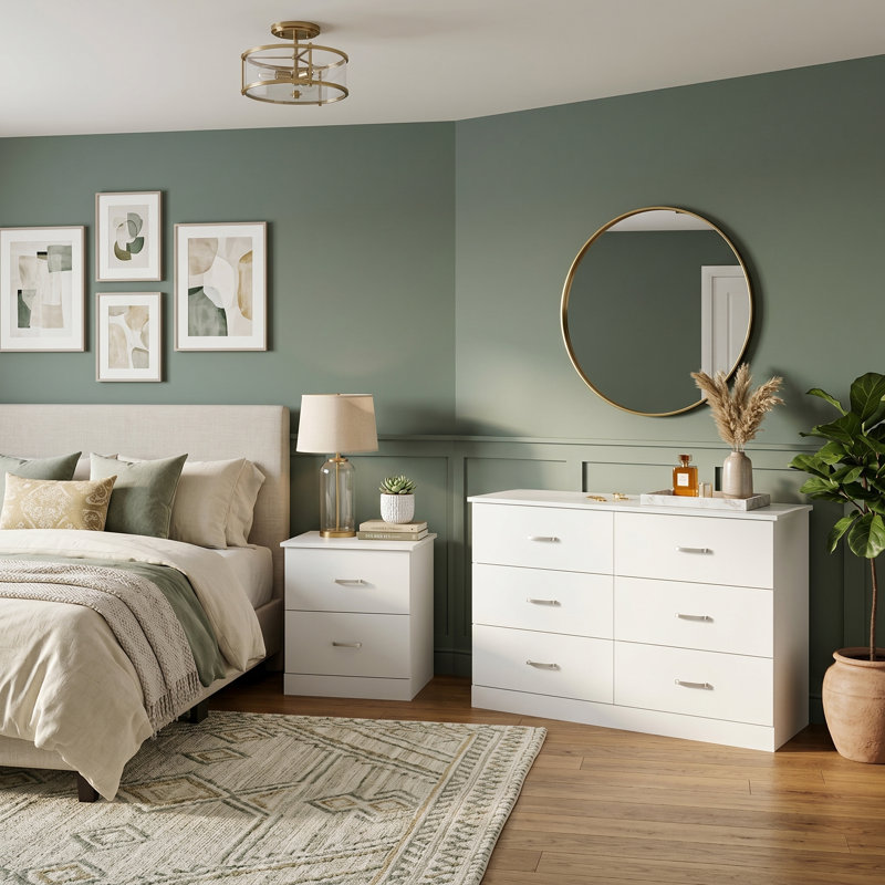 Allyannah 2 Pieces Bedroom Set, White