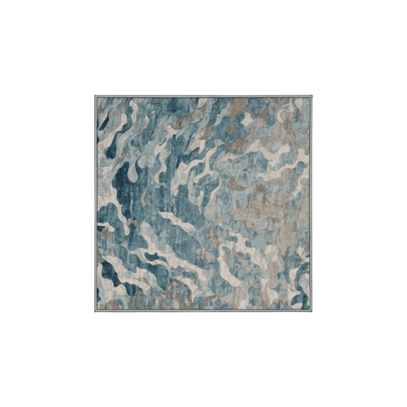 Tapis brun lavable à la machine, Carré 5 pi