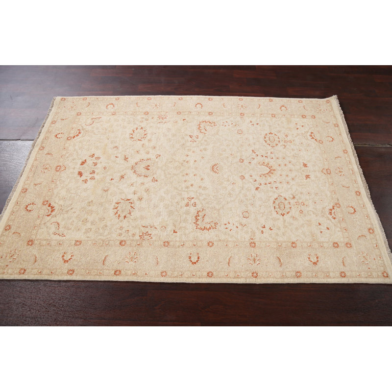 Tapis de couleur végétale Peshawar Chobi noué à la main 4 x 6